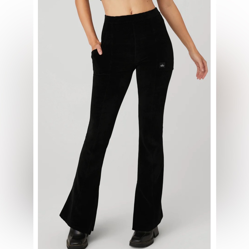 NEW Alo Micro Corduroy High Waisted Winter Flare Pants Size XS